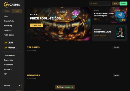 24Casino desktop screenshot