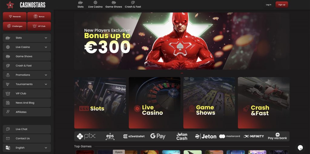 Casinostars desktop screenshot