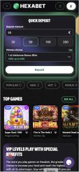 Hexabet Casino mobile screenshot