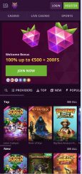 Malina Casino mobile screenshot