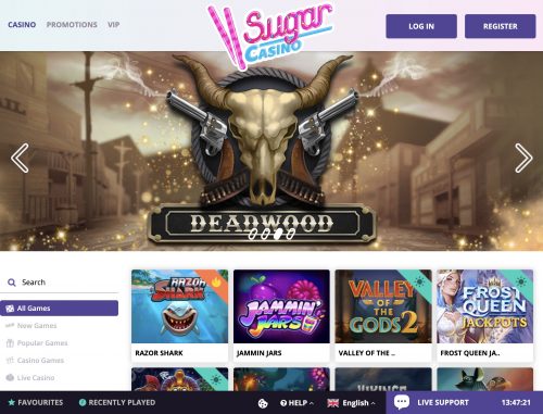 Sugar Casino desktop screenshot