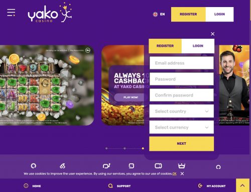 Yako Casino desktop screenshot