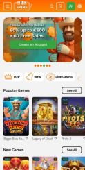 Allspins Casino mobile screenshot