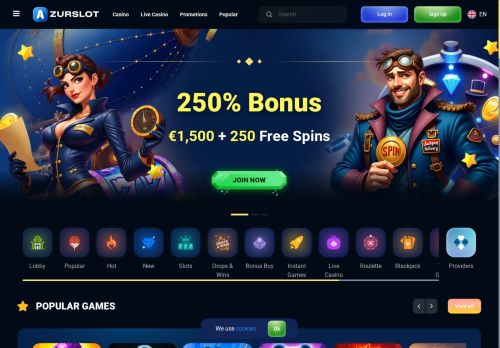 Azurslot Casino desktop screenshot