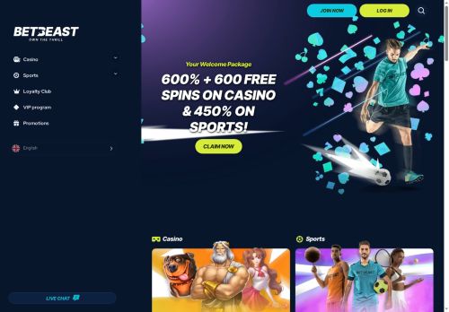 BetBeast desktop screenshot