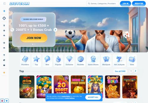 Beteum Casino desktop screenshot