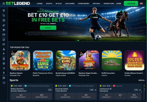 Screenshot of  Casino website (Desktop)