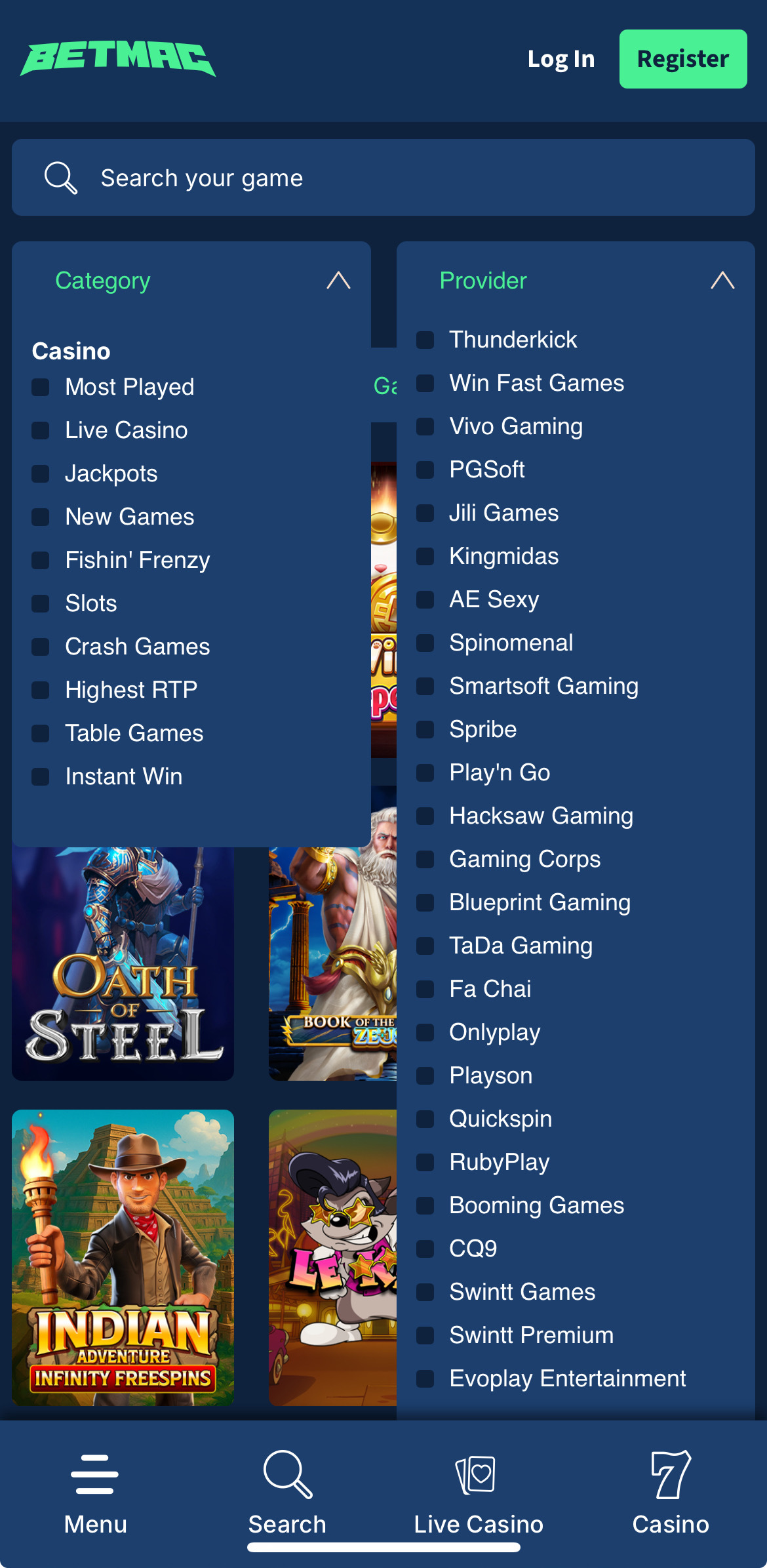 betmac slots and games