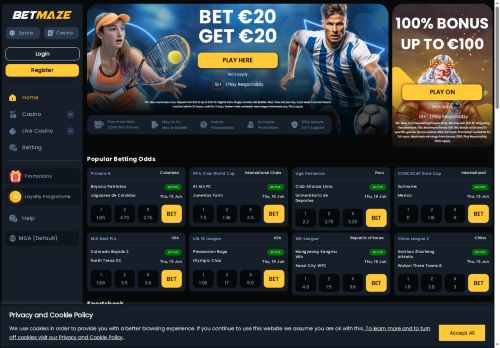 Betmaze Casino desktop screenshot