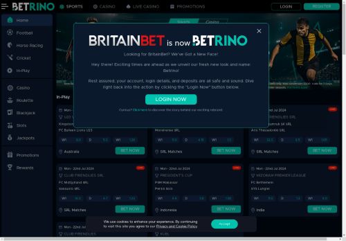 Betrino Casino desktop screenshot