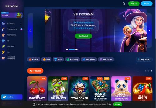 Betrolla Casino desktop screenshot