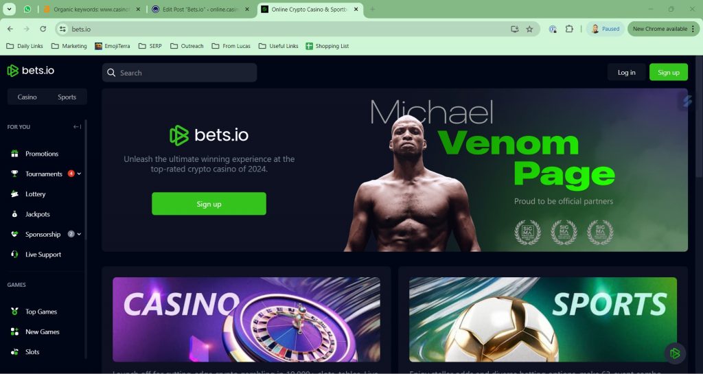 bets.io screenshot HP desktop