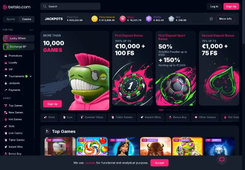 Betsio Casino desktop screenshot