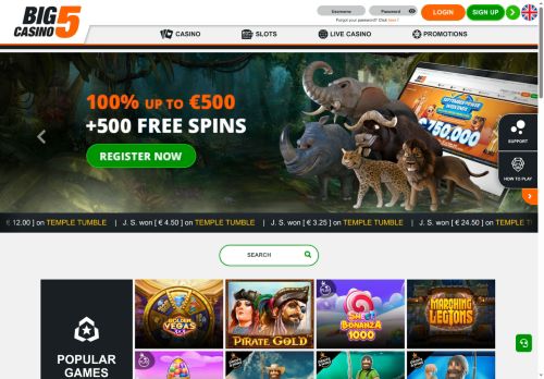 Big5Casino desktop screenshot