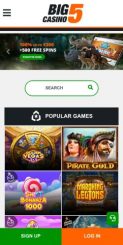Big5Casino mobile screenshot