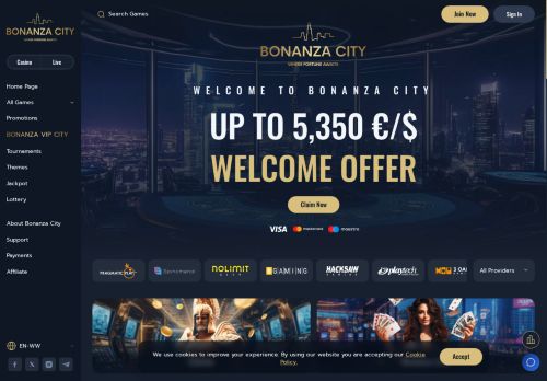 Bonanza City Casino desktop screenshot