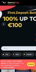 Boomerang Casino mobile screenshot