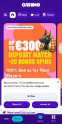 Casumo Casino mobile screenshot