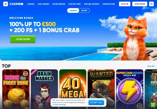 Cazimbo Casino desktop screenshot