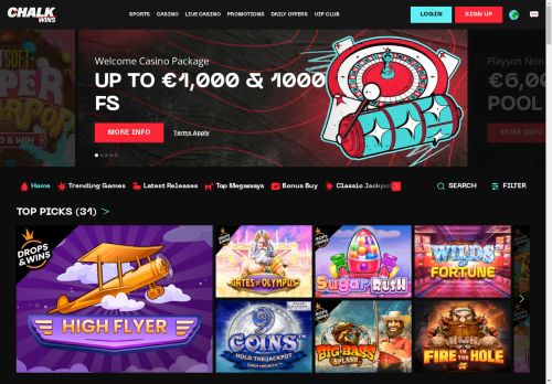 ChalkWins Casino desktop screenshot
