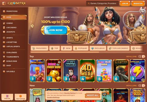 Cleobetra Casino desktop screenshot