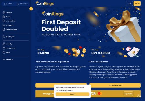 CoinKings Casino desktop screenshot