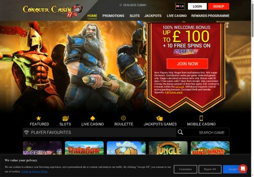 Conquer Casino desktop screenshot