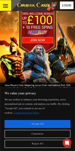 Conquer Casino mobile screenshot