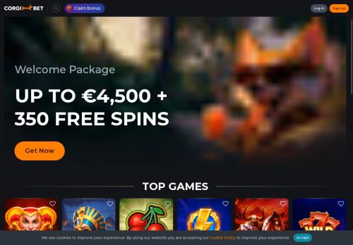 Corgibet Casino desktop screenshot