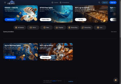 Crusino Casino desktop screenshot