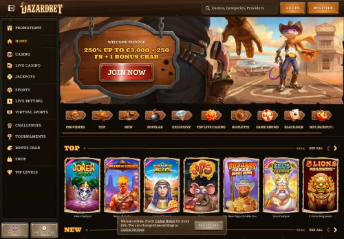 Dazardbet Casino desktop screenshot