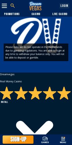 Dream Vegas Casino mobile screenshot