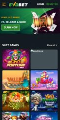 Evobet Casino mobile screenshot