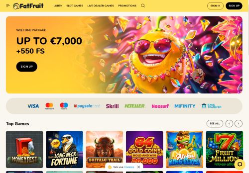 FatFruit Casino desktop screenshot
