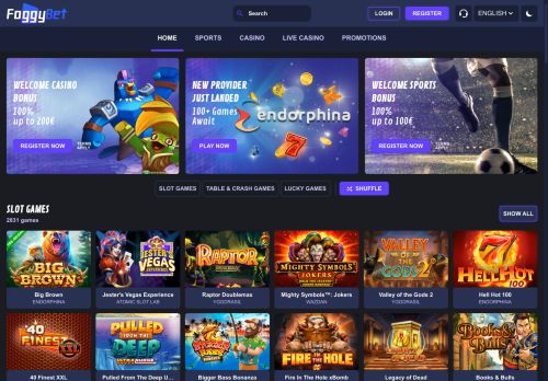 FoggyBet Casino desktop screenshot