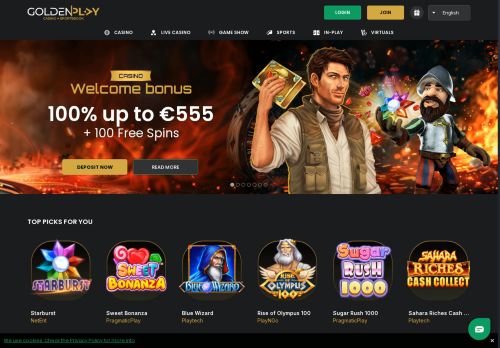 Goldenplay Casino desktop screenshot