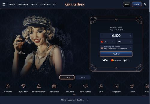 GreatSpin Casino desktop screenshot