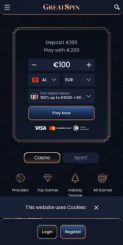 GreatSpin Casino mobile screenshot
