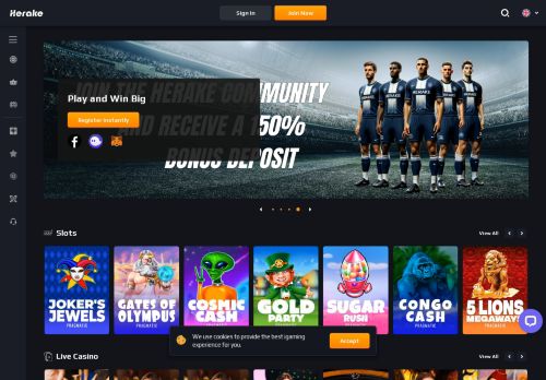 Herake Casino desktop screenshot