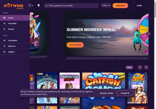 HotWins Casino desktop screenshot