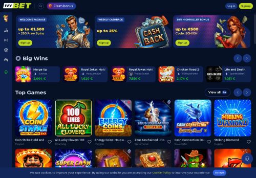 Ivybet Casino desktop screenshot