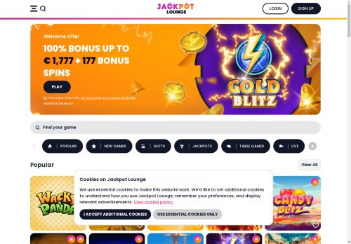 Jackpot Lounge Casino desktop screenshot