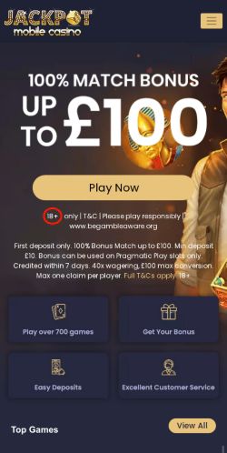 Jackpot Mobile Casino mobile screenshot