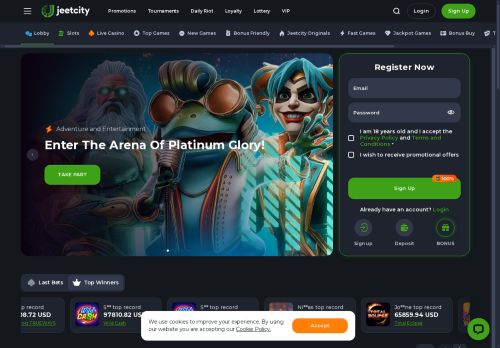JeetCity Casino desktop screenshot