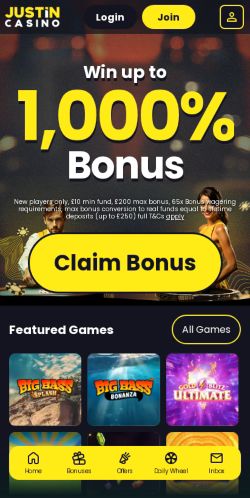Justin Casino mobile screenshot