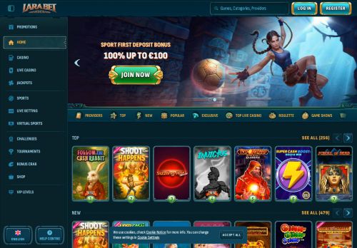 LaraBet Casino desktop screenshot