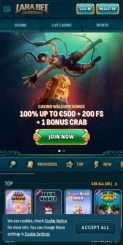 LaraBet Casino mobile screenshot
