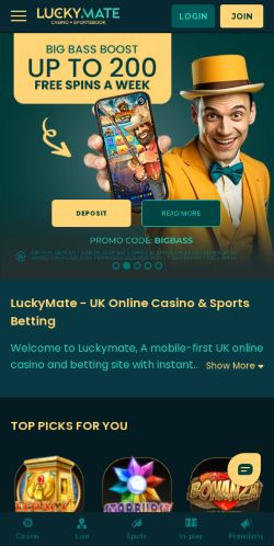 LuckyMate Casino mobile screenshot