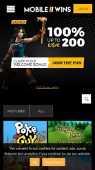 Mobile Wins Casino mobile screenshot
