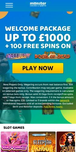 Monster Casino mobile screenshot